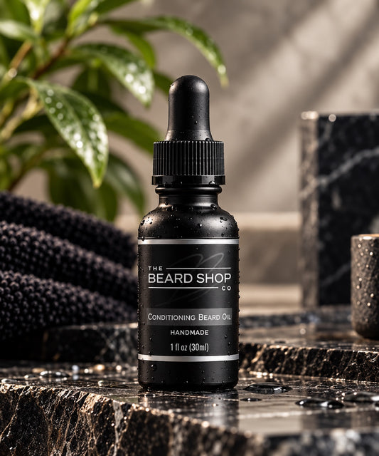 The Beard Shop Co Conditioning Beard Oil bottle with dropper