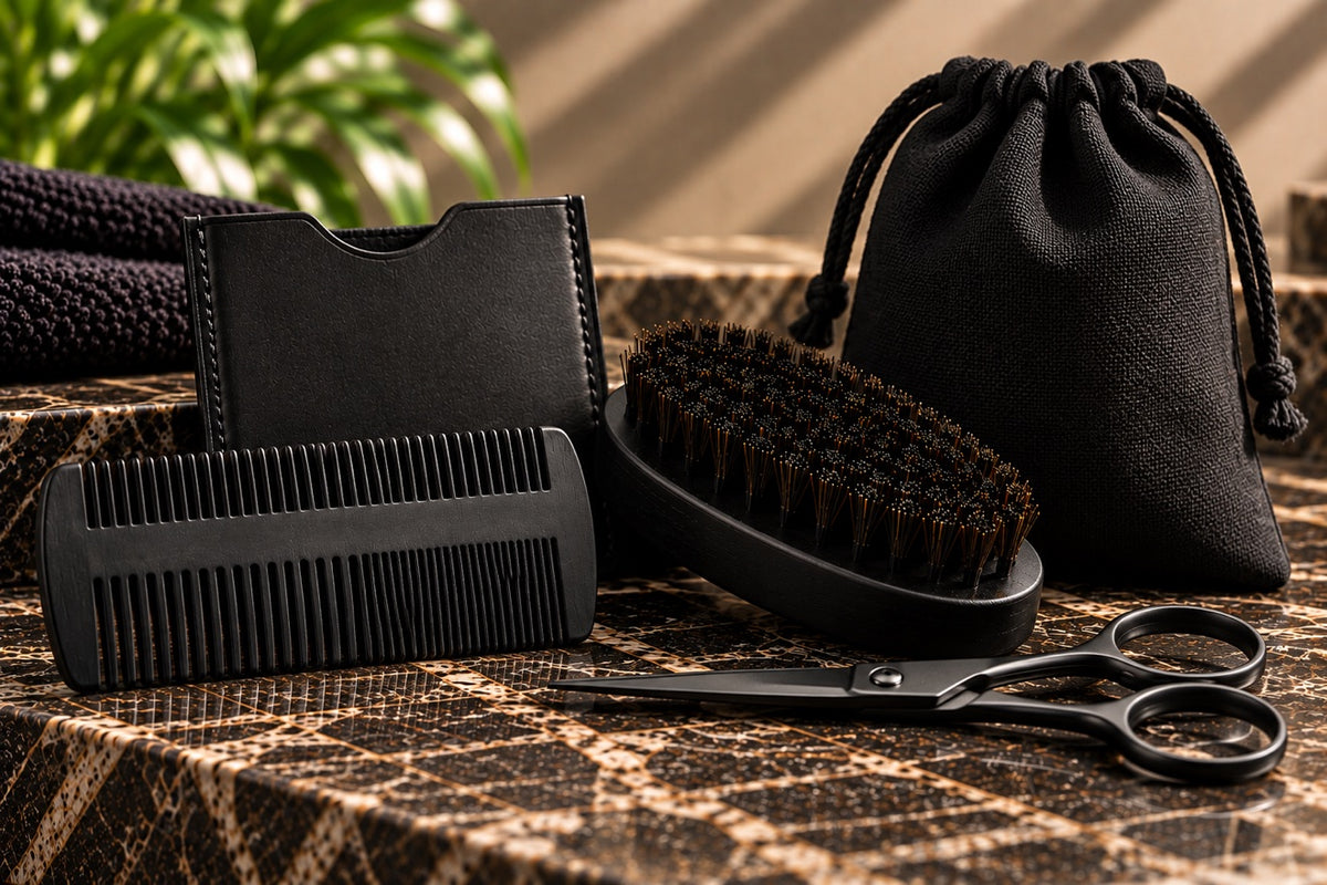 The Beard Shop Co 5-Piece Beard Grooming Kit tools